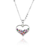 354245 GLAM ROX PRETTY HEART S/P NECKLACE